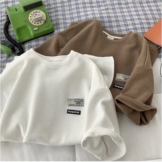 Áo Thun Tổ Ong Logo Chant Unisex  Phông form rộng tay lỡ kiểu dáng 3158 đường phố vintage BY JOLIE kemshop1908