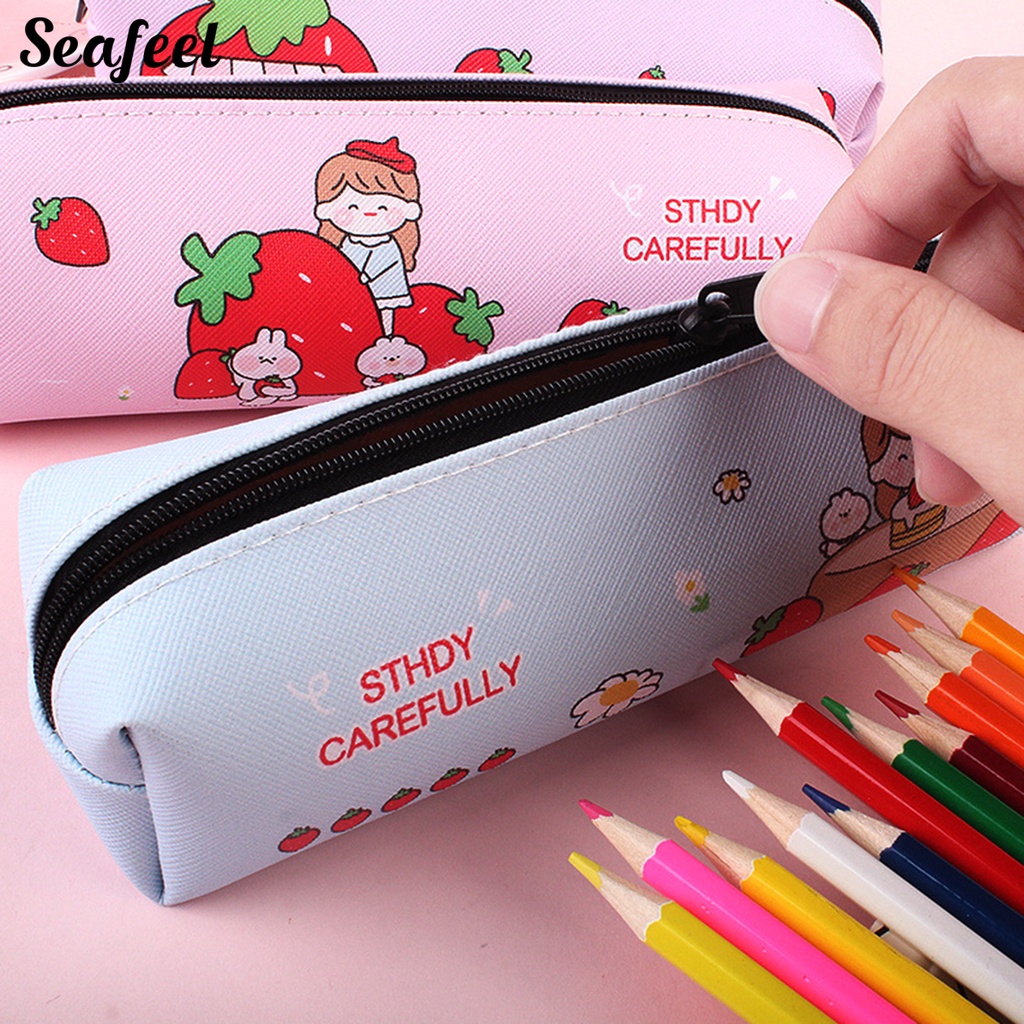 Túi Đựng Bút Bằng Vải Chống Nước Sức Chứa Lớn Trang Trí Đa Ứng Dụng