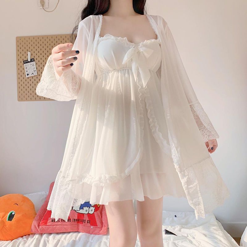 Bộ Đầm Ngủ Hai Dây Dáng Rộng Phong Cách Công Chúa Thời Trang Xuân Hè Kiểu Mới Quyến Rũ Ngọt Ngào