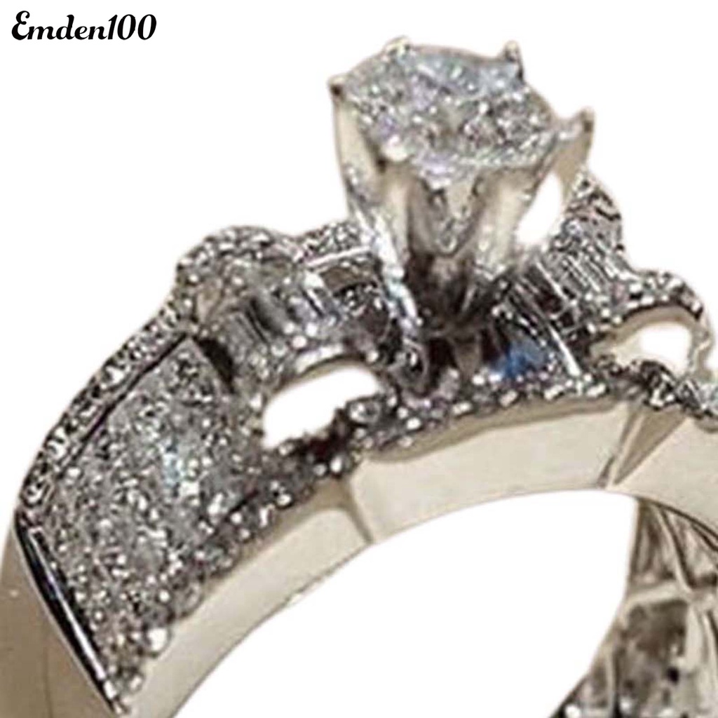 Bộ 2 Nhẫn Cặp Đính Đá Thời Trang Bằng Hợp Kim