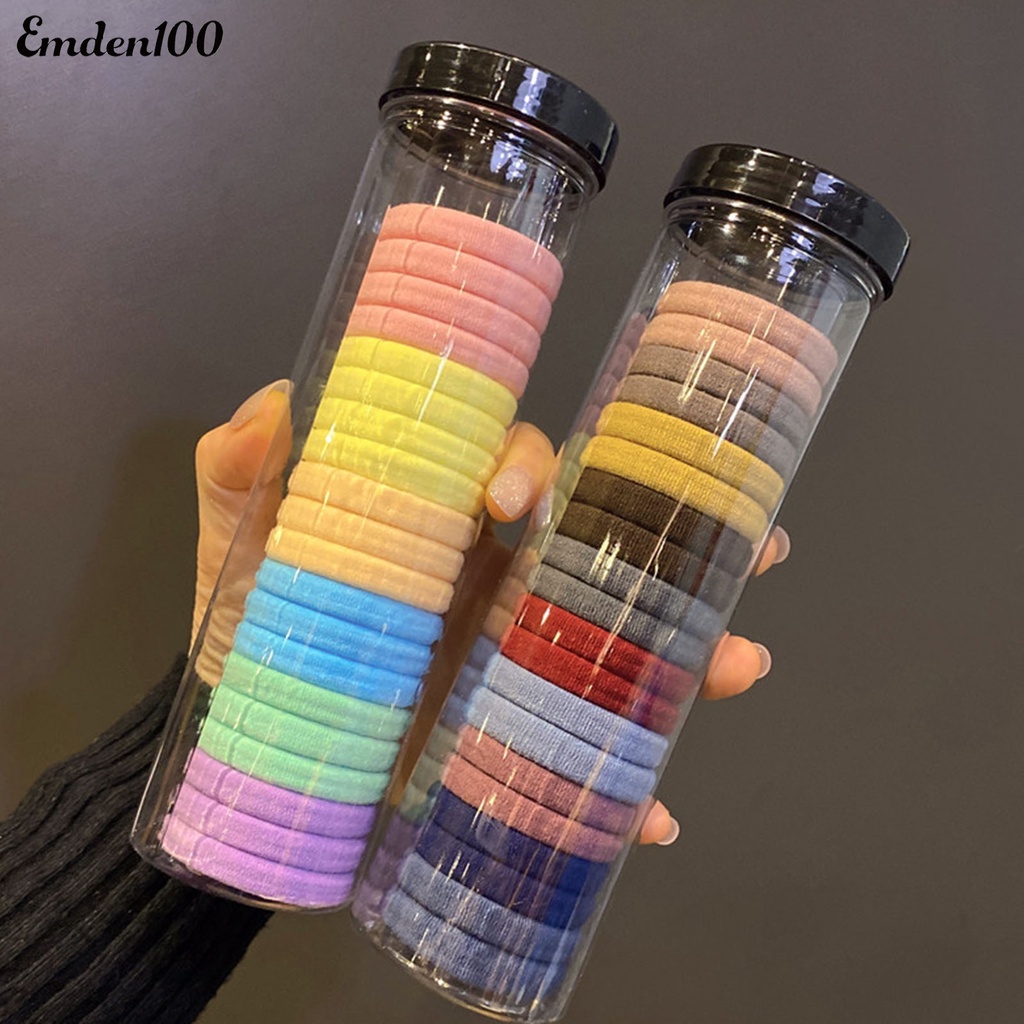 Bộ 20 Dây Cột Tóc Màu Trơn Mềm Mại Chống Trượt Cho Nữ