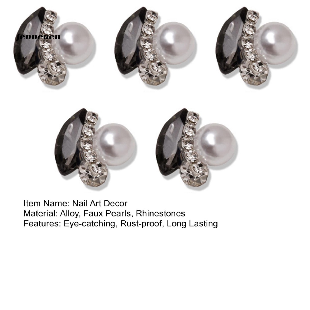 Bộ 5 Viên Pha Lê 3D Không Phai Màu Trang Trí Móng Tay Thời Trang Cho Nữ