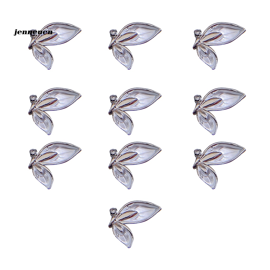 Set 10 Phụ Kiện Hình Cánh Bướm Không Phai Màu Trang Trí Móng Tay Có Thể Tháo Rời