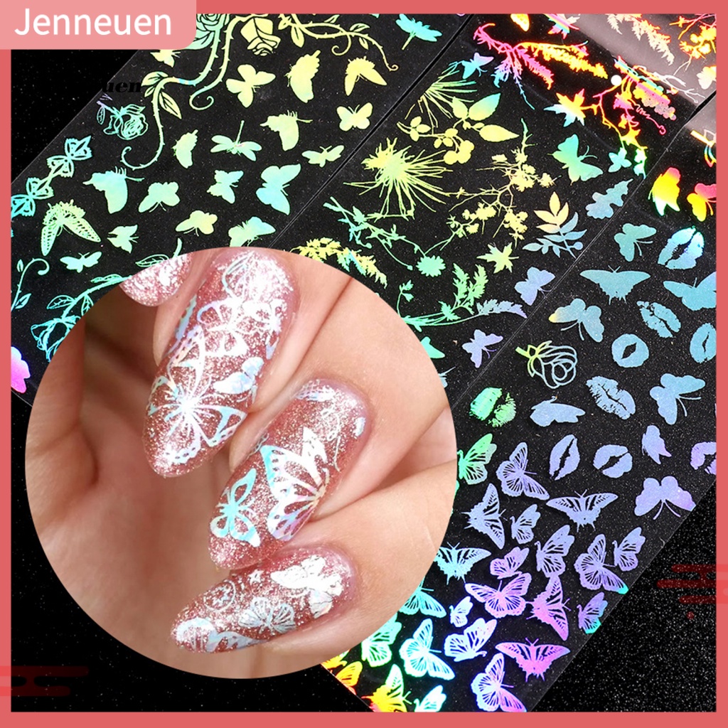 Set 10 Nhãn Dán Móng Tay Mini Màu Laser Lấp Lánh DIY