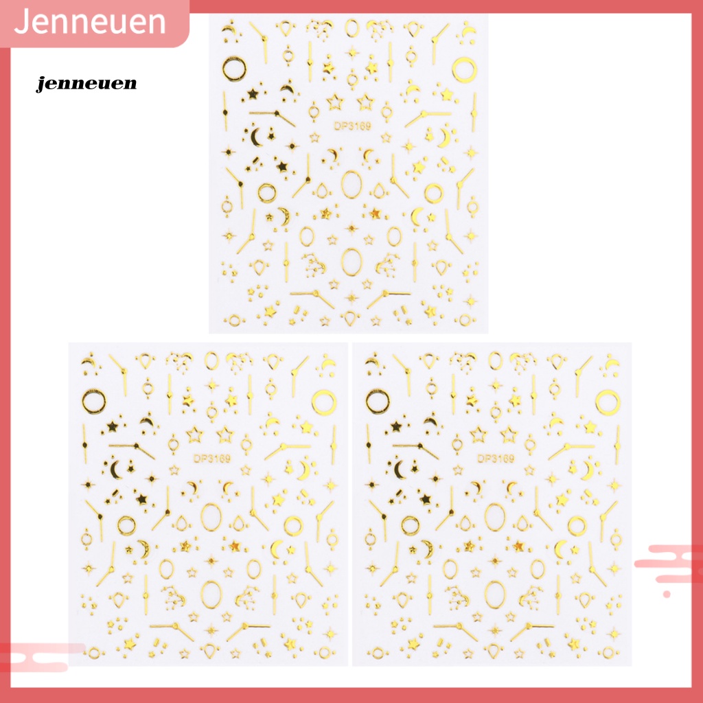 Set 3 Miếng Dán Trang Trí Móng Tay Nhiều Màu Sắc