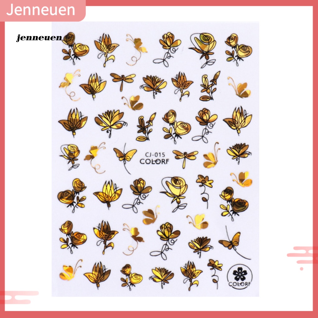 Jen Giấy Dán Móng Tay Siêu Mỏng Chuyển Đổi Hình Hoa Phong Nhiều Màu Sắc Sống Động DIY Cho Nữ