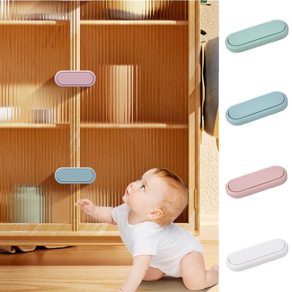 Khóa Ngăn Kéo Tủ Bằng Nhựa Màu Trơn Bảo Vệ An Toàn Cho Bé