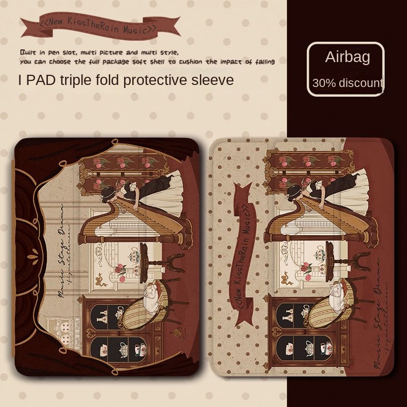 Ốp Máy Tính Bảng Gập Ba Có Khe Đựng Bút Cho iPad Air 4 10.9Gen10 2022 Pro 2021 Pro11 Air5 / 4 / 3 Gen9 / 8 / 7 10.2 Mini 45