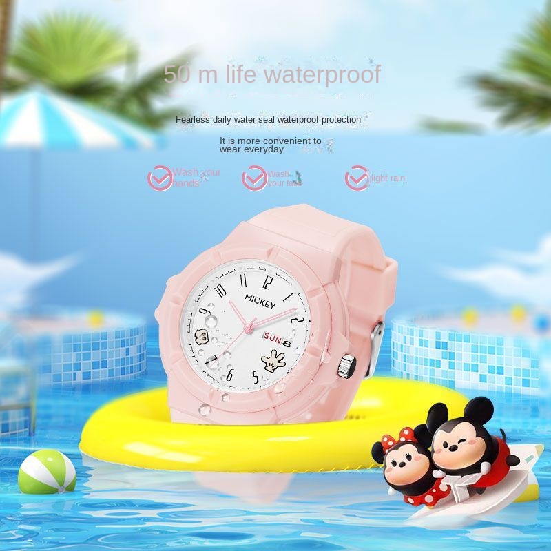 Đồng Hồ Đeo Tay Disney Dạ Quang Chống Thấm Nước Thời Trang Đơn Giản 2023