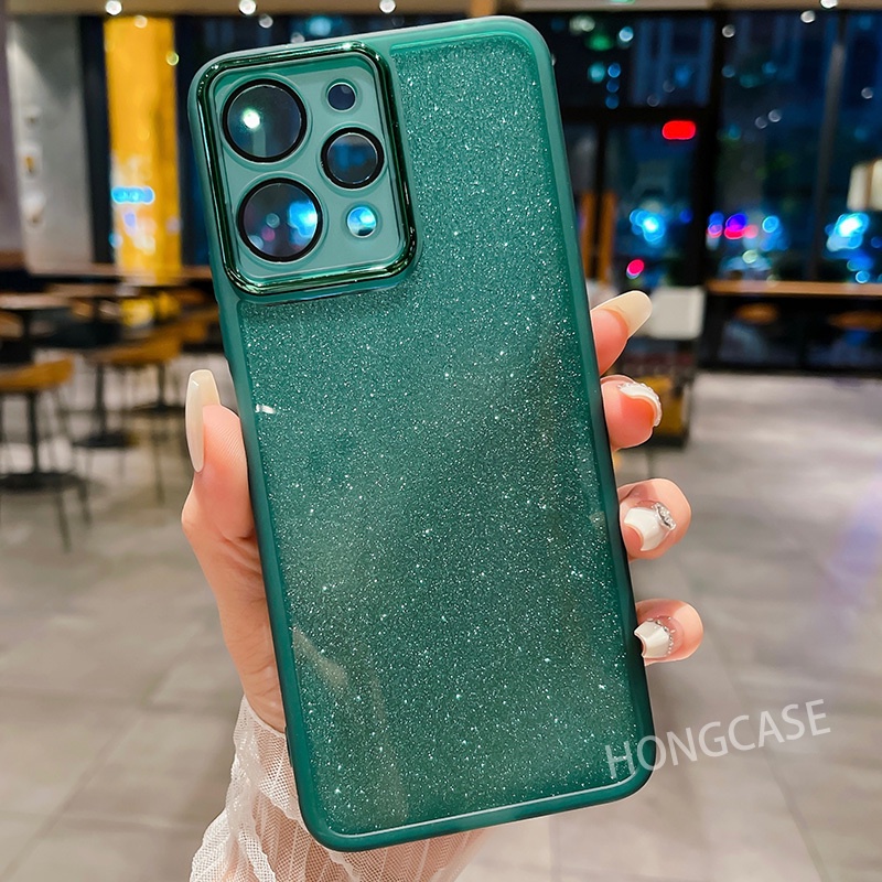 Ốp Điện Thoại Silicon Mềm Phối Bột Kim Tuyến Có Miếng Dán lens Cho Xiaomi Redmi Note 12 pro Plus 12s 4G 5G Redmi 12 4G 2023