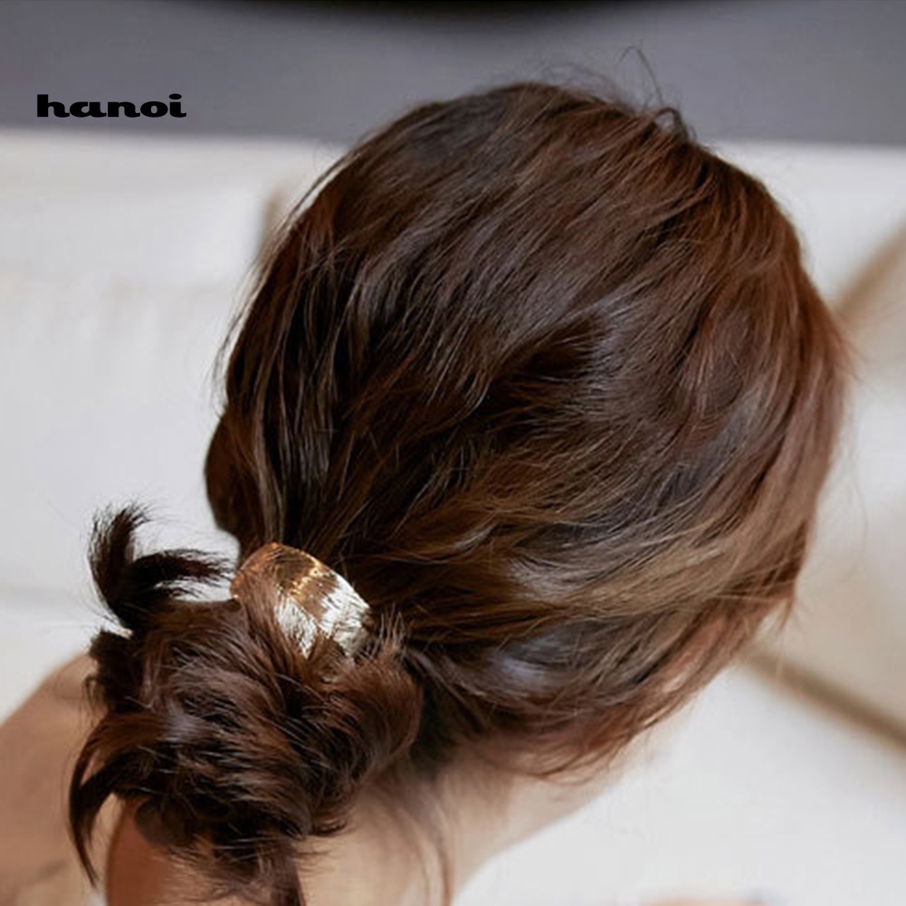 Set 2 Dây Cột Tóc Co Giãn Hình Chiếc Lá Thời Trang Cho Nữ Giá Đỡ