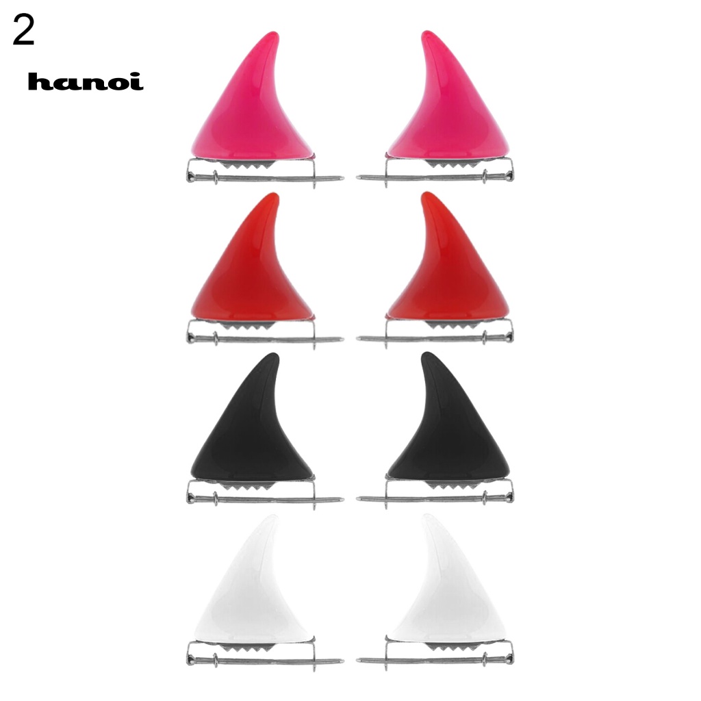 Set 4 Cặp Kẹp Tóc Hóa Trang Halloween Hình Sừng Quỷ Bằng Kim Loại