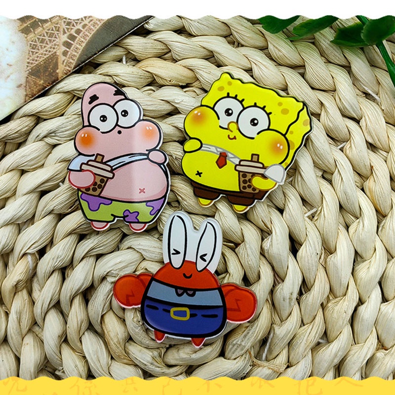 Just star phim hoạt hình dễ thương little spongebob mặt dây chuyền phong cách nhật bản phụ kiện trâm cài túi ghim đồ trang sức thời trang nhật bản giản dị bộ sưu tập