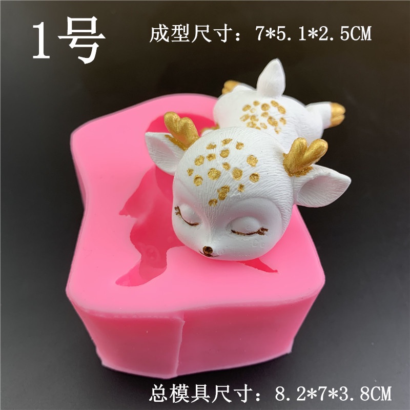 Khuôn Silicone Làm Nến / Sô Cô La Hình Hươu Nhỏ Xinh Sáng Tạo