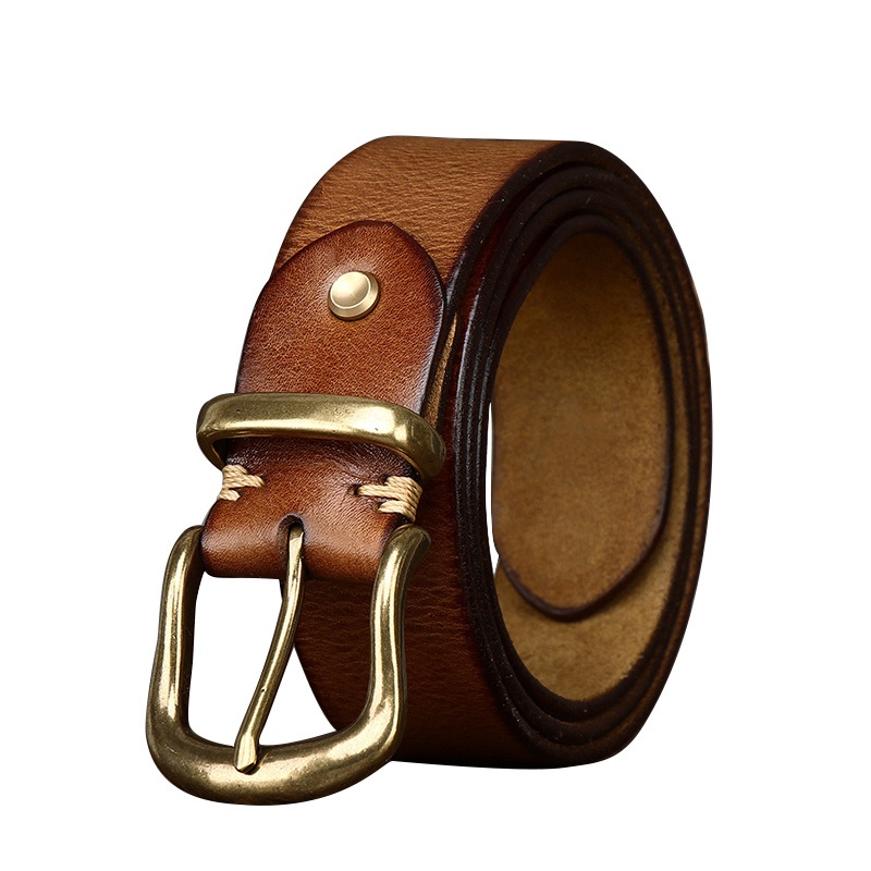 Thắt Lưng Da Phối Khóa Đồng Phong Cách retro Thời Trang Cho Nam