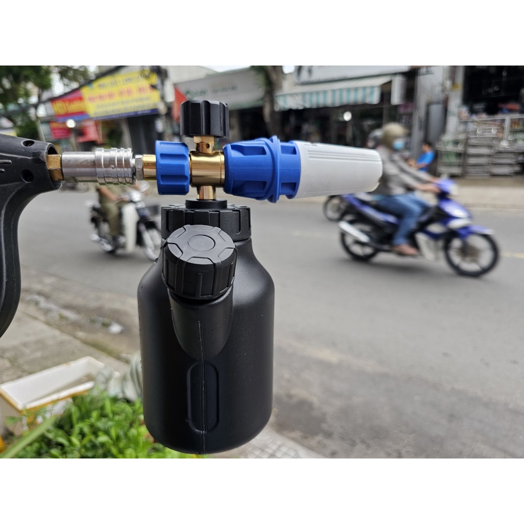 Khớp Nối Nhanh Gài Tự Động Khớp Cái 1/4 Ren Trong 14mm Full Inox Cho S.úng RỬa Xe Ren Ngoài