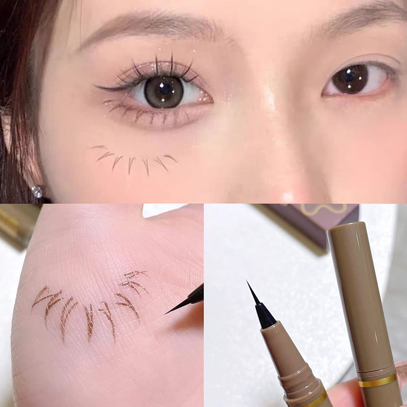 Kẻ mắt nước bút kẻ mắt đầu mảnh eyeliner màu đen nâu nội địa trung CFH
