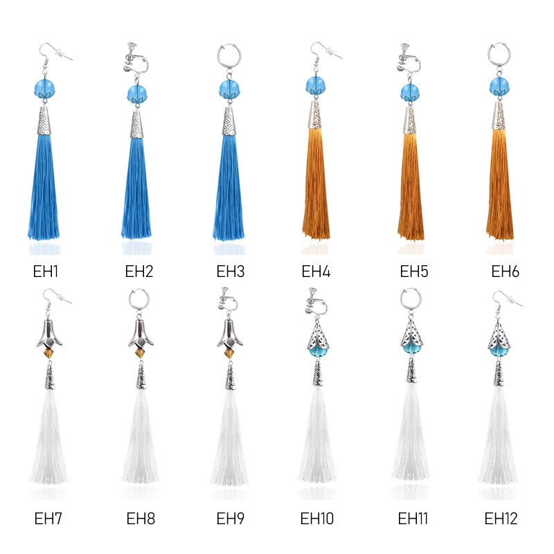 1 Khuyên Tai Tua Rua Dài Hóa Trang Anime Genshin Va Chạm Zhongli Độc Đáo