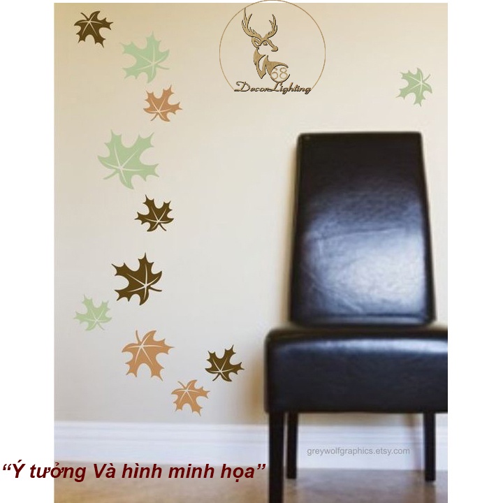 Lá phong bằng gỗ dùng decor trang trí tường KG0941