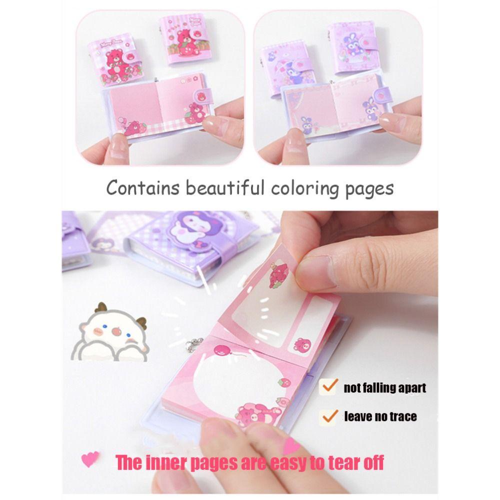 Mmluck Set 2 Sổ Tay mini Họa Tiết Hoạt Hình Gấu kuromi / Dâu Tây Kèm Móc Khóa Sáng Tạo