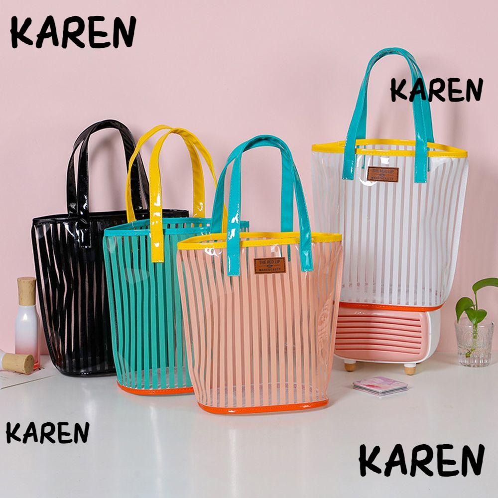 ❀Karen❀ Túi Xách Trong Suốt Chống Thấm Nước Sức Chứa Lớn Tiện Dụng
