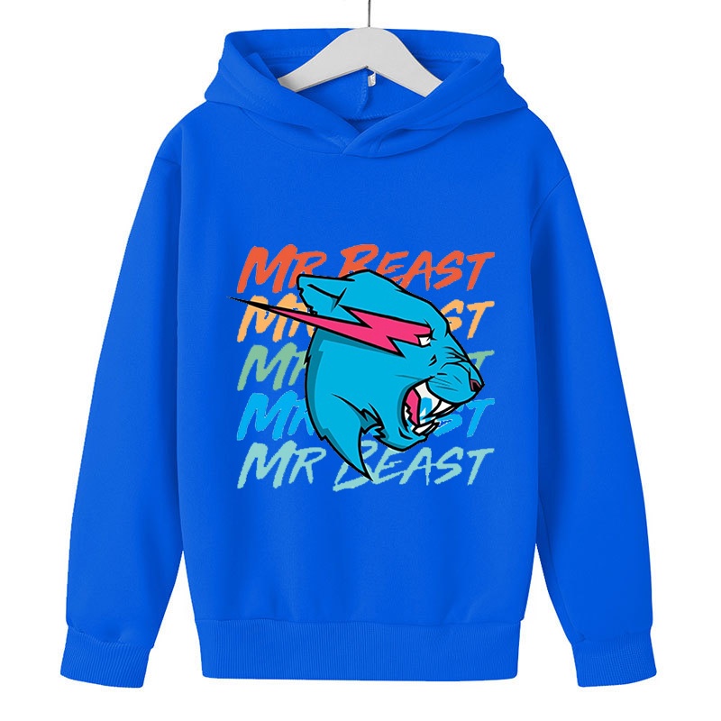 Áo Hoodie Tay Dài In Hình Mr Beast Dễ Thương Cho Bé 3-15 Tuổi