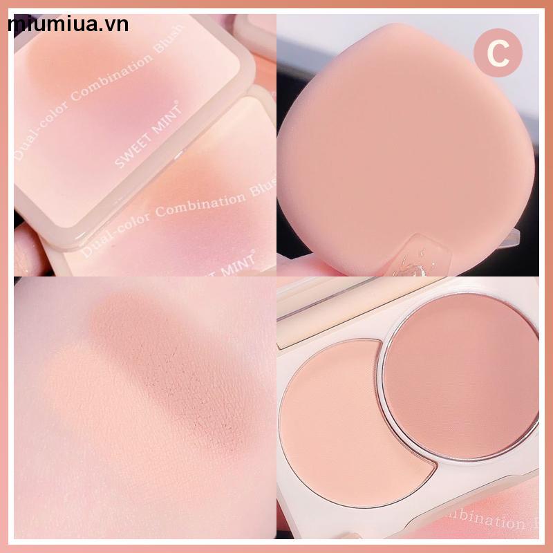 Miumiua🔮Bảng Phấn Má Hồng Sweet Mint 2 Màu Phấn Mịn Nhẹ Nhàng Trang Điểm Tự Nhiên