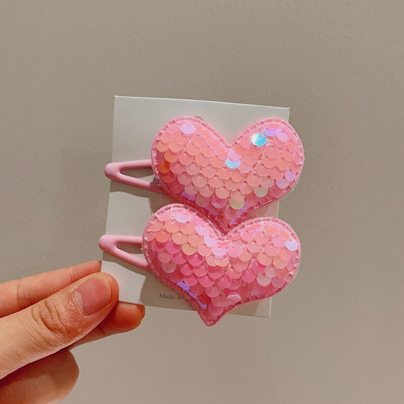 Set 2 Kẹp Tóc Hình Trái Tim Dễ Thương Cho Bé Gái