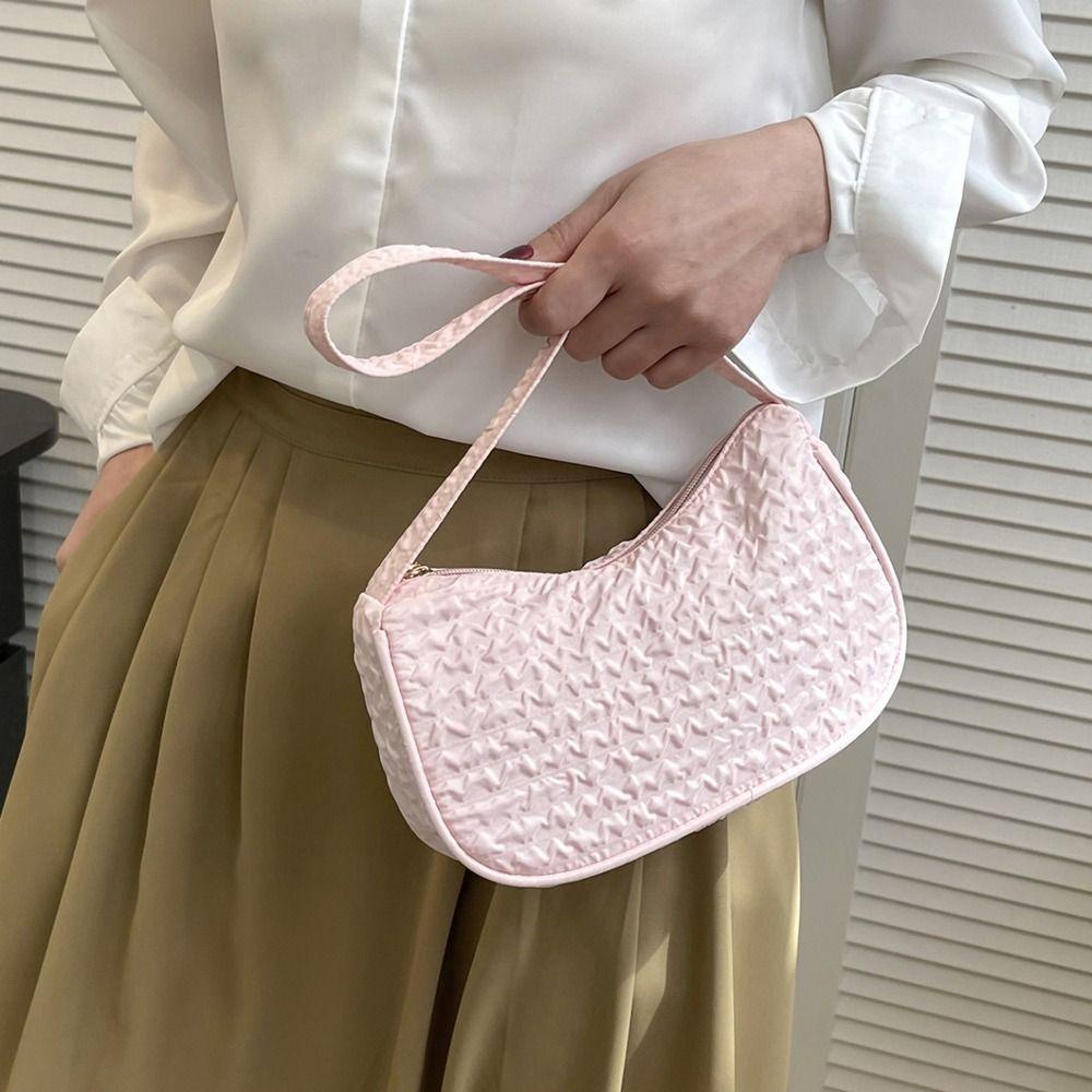 Mxbeauty Túi Đeo Vai Nhẹ Nhàng Có Khóa Kéo Màu Kẹo Ngọt Kiểu Dáng Đơn Giản Thanh Lịch