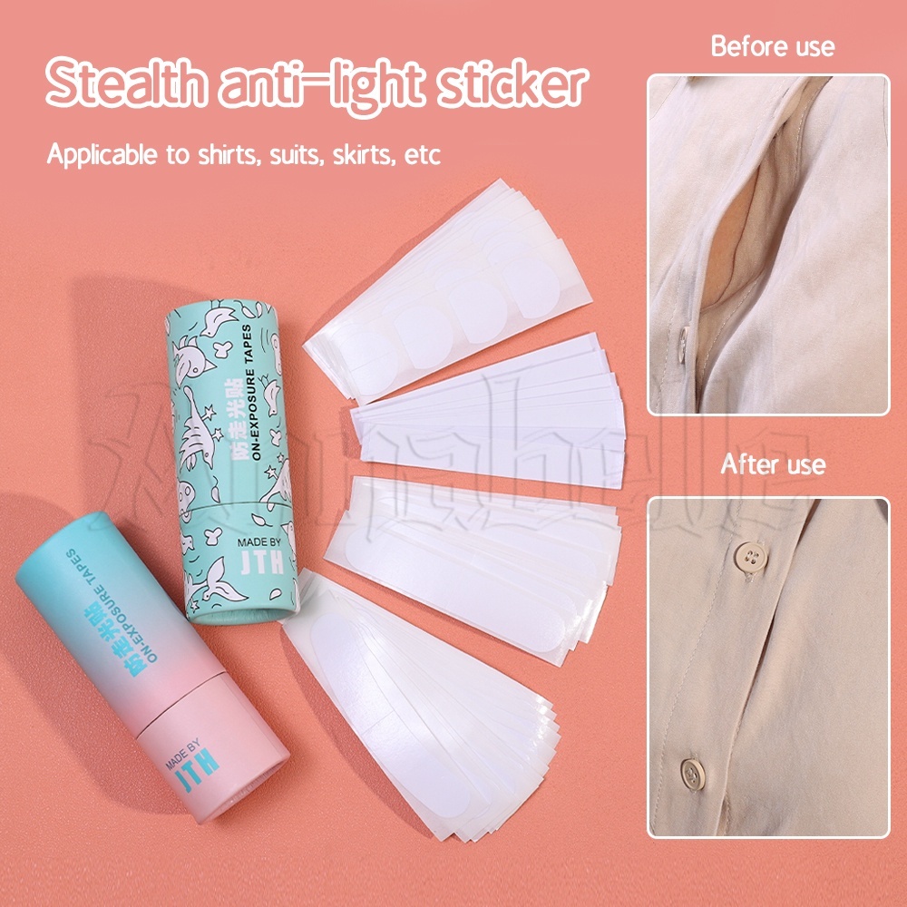 Set 50 Miếng Dán Hai Mặt Trong Suốt Cố Định Quần Áo Chống Lộ Viền Cổ Thấp
