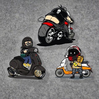 Mới Miếng Dán Phản Quang Họa Tiết Hoạt Hình Vui Nhộn Trang Trí Thân Xe Mô Tô harley vespa