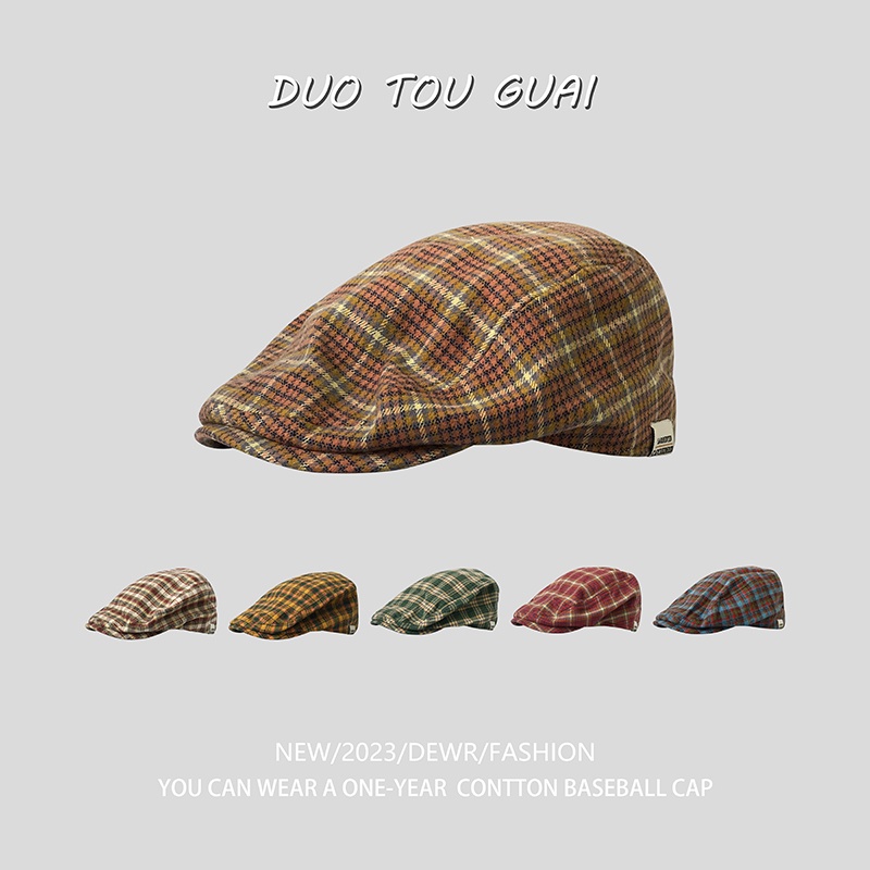 Mũ Cotton Mỏng Họa Tiết Kẻ Sọc Nhiều Màu Sắc Phong Cách Retro Nhật Bản