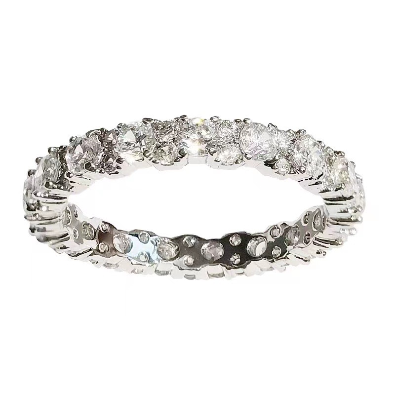 ⭐ Nhẫn Đính Kim Cương Giả Toàn Bộ Hàng Đơn Màu Bạc Cá Tính Cho Nữ