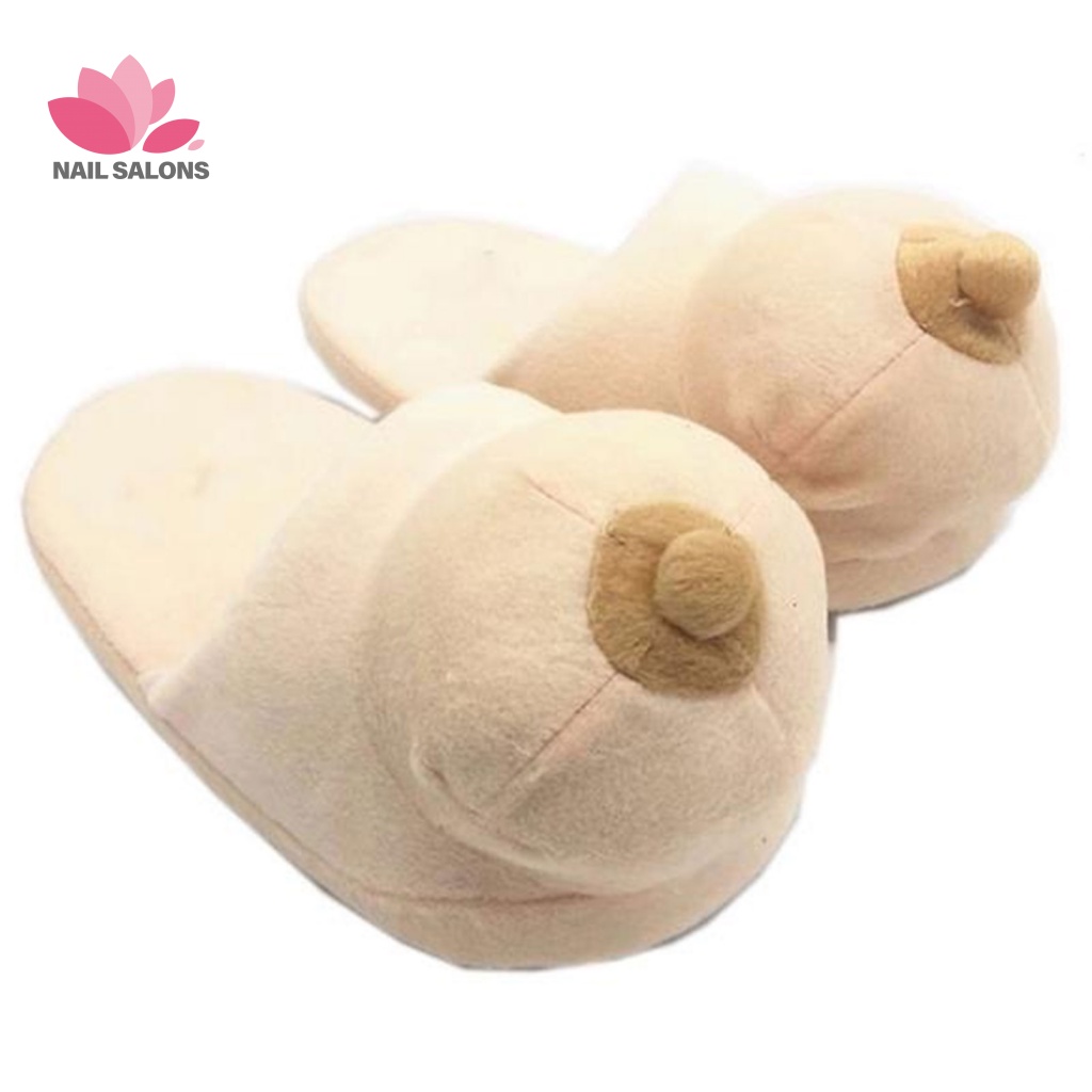 1 Đôi Dép Bông Phẳng Chống Trượt Sáng Tạo Thời Trang Mùa Đông Cho Nam Nữ