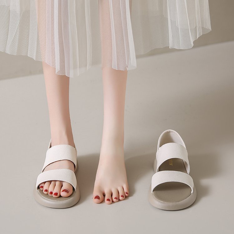 Giày Sandal Đế Mềm Hai Lớp Thời Trang Đi Biển Phong Cách Roman Cho Nữ