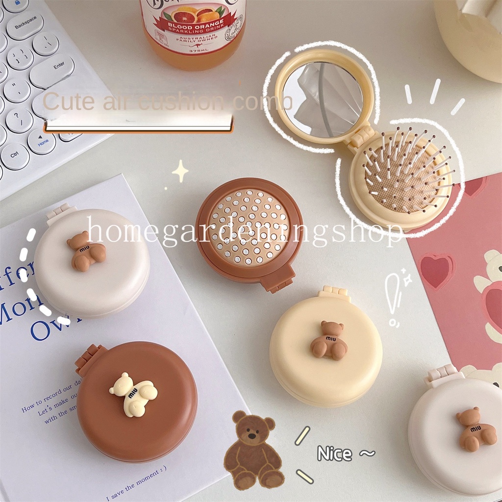 Lược Chải Tóc Mini Kèm Gương Dạng Gập Hình Hoạt Hình Dễ Thương Có Thể Gập Lại Cho Học Sinh Nữ
