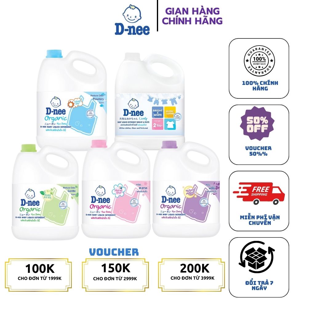 (HÀNG NHẬP) Nước giặt quần áo D-nee 3000 ML - Nước giặt quần áo cho bé an toàn