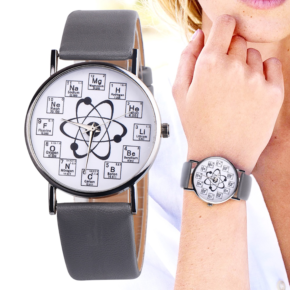 Đồng Hồ Analog Máy Quartz Mặt Phân Tử Hóa Học Thời Trang PTM