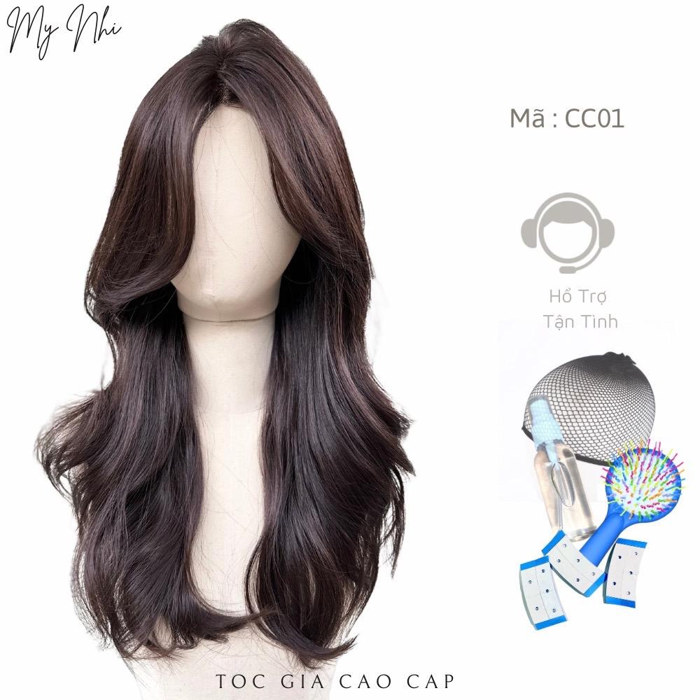 Siêu Da Đầu Tóc Giả CC01 Lưới T Xoăn Layer Mái Bay (dưỡng + lưới + lược + miếng Dán)