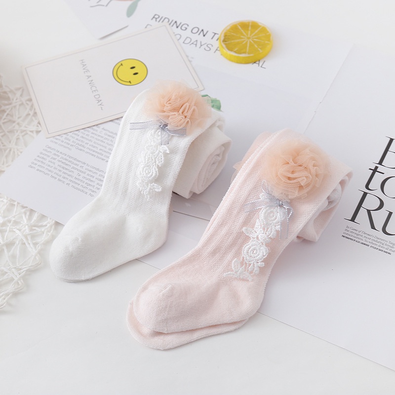 Quần Tất Dệt Kim Đính Nơ Dễ Thương Cho Bé Gái