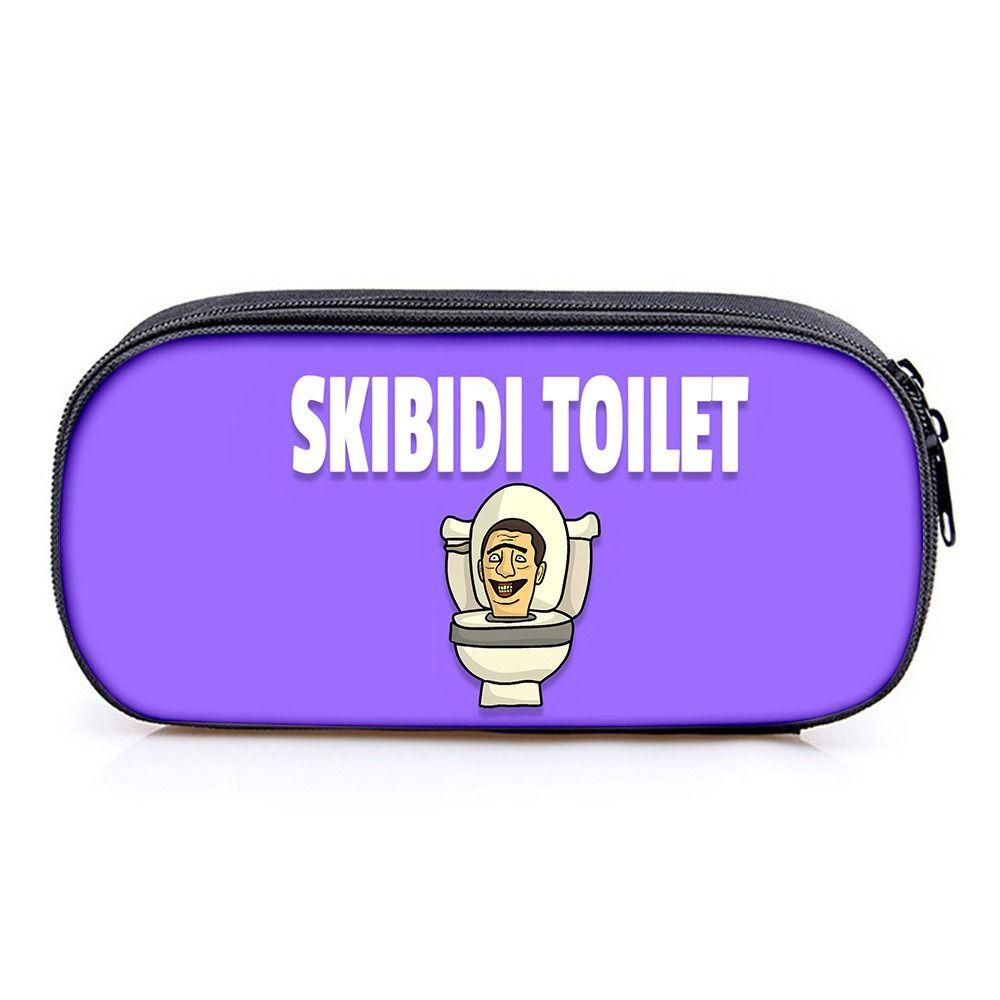 Cleoes skibidi toilet pencil bag, zipper skibidi toilet, pen bag multi-function dung tích lớn toilet man students supply