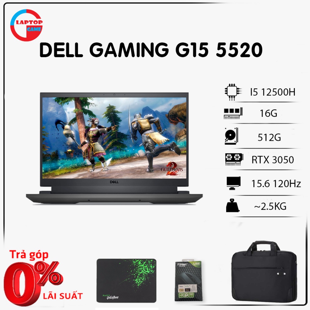 [Mới 100%] Laptop Dell G15 5520 ( Core i7-12700H 16GB 512GB SSD 15.6" FHD 165Hz NVIDIA RTX 3060) | BigBuy360 - bigbuy360.vn
