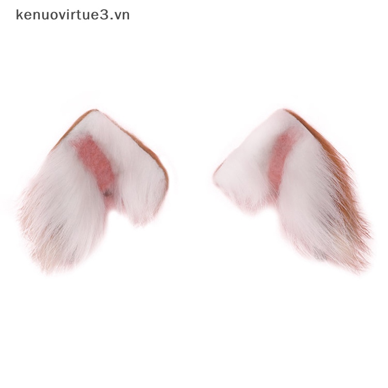 Kẹp Tóc Hình Tai Mèo Phối Lông Hóa Trang Lolita