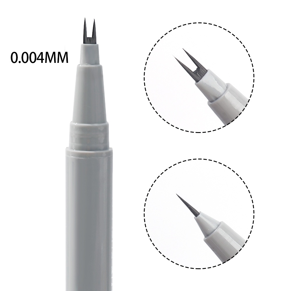 Double forked tip lower lash pen / ultra-thin 2 fork tip liquid eyeliner / waterproof eye brow lying silkworm contour makeup