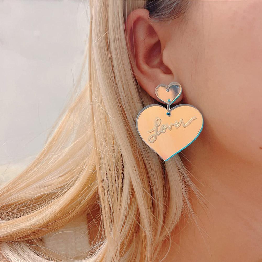 Taylor the swift "lover" album heart hoop earrings beautiful colorful gradient acrylic jewelry m6j1