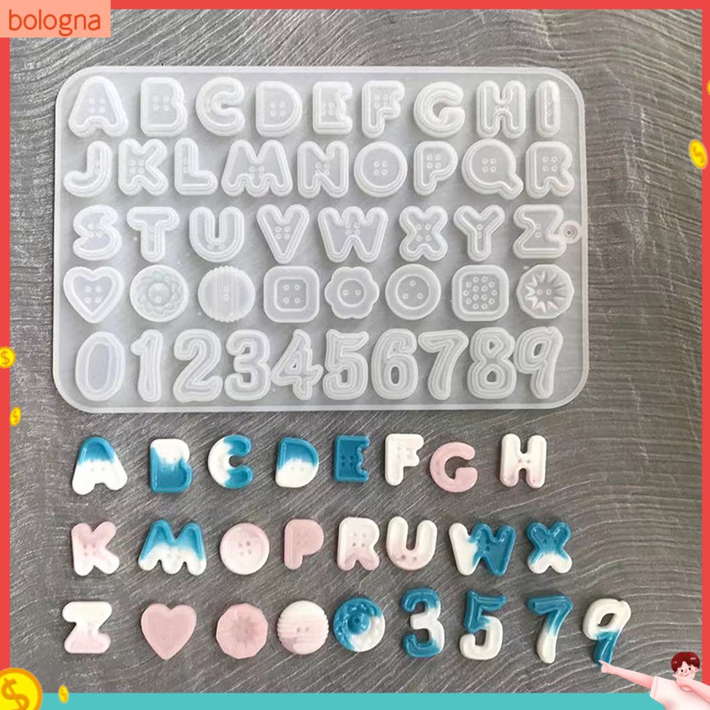 Khuôn Silicone Làm Bánh Kẹo / Sô Cô La Hình Nút Áo / Chữ Cái DIY