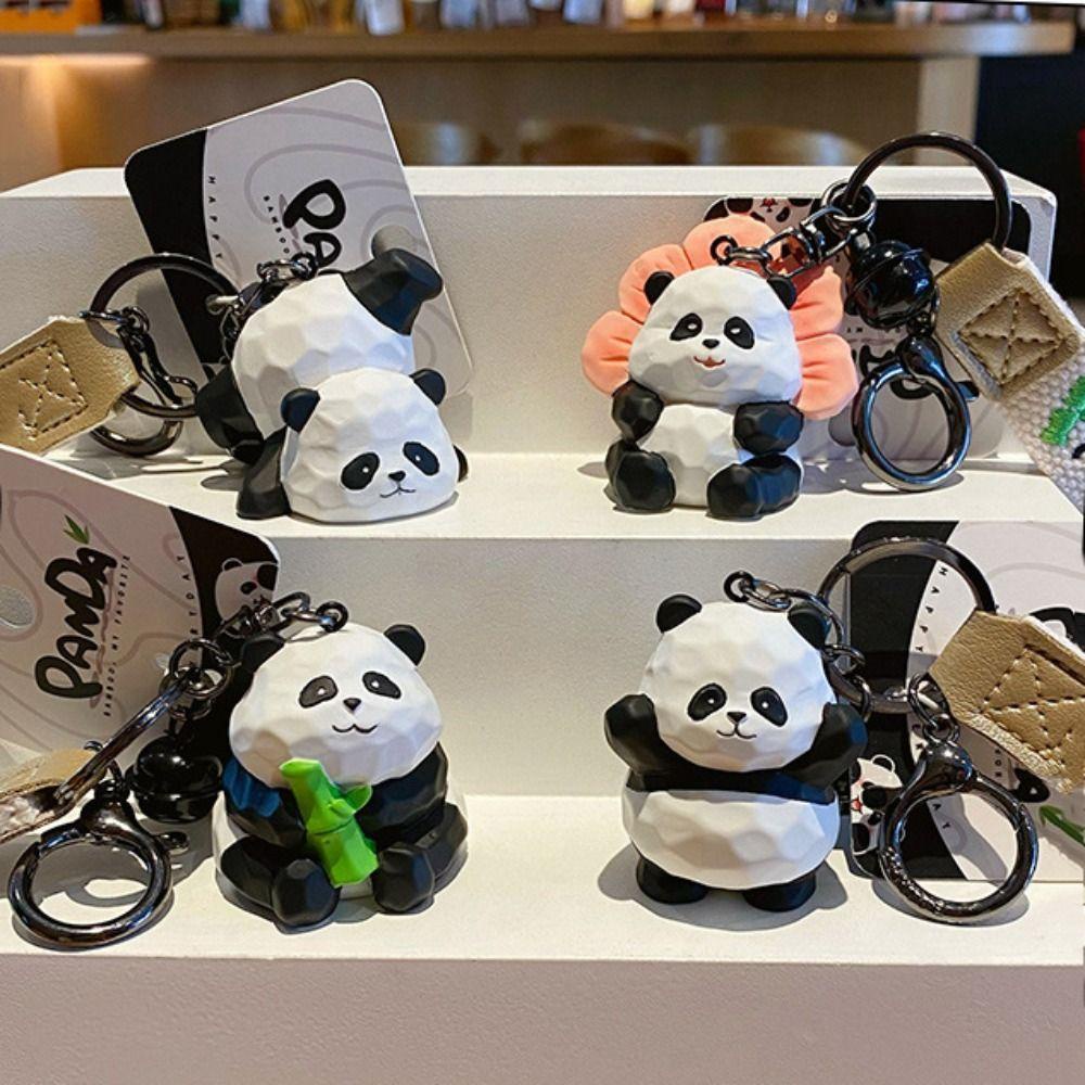 September resin panda doll keyring, animal doll resin, mặt dây chuyền xe hơi phụ kiện túi mô phỏng hoạt hình panda