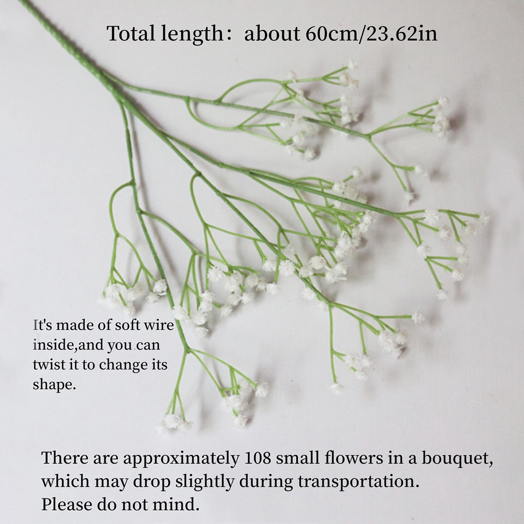 5 cái 108 đầu 52 cm trẻ sơ sinh trắng hơi thở nhân tạo gypsophila hoa bó hoa cho đám cưới trang trí sinh nhật vườn nhà hoa giả