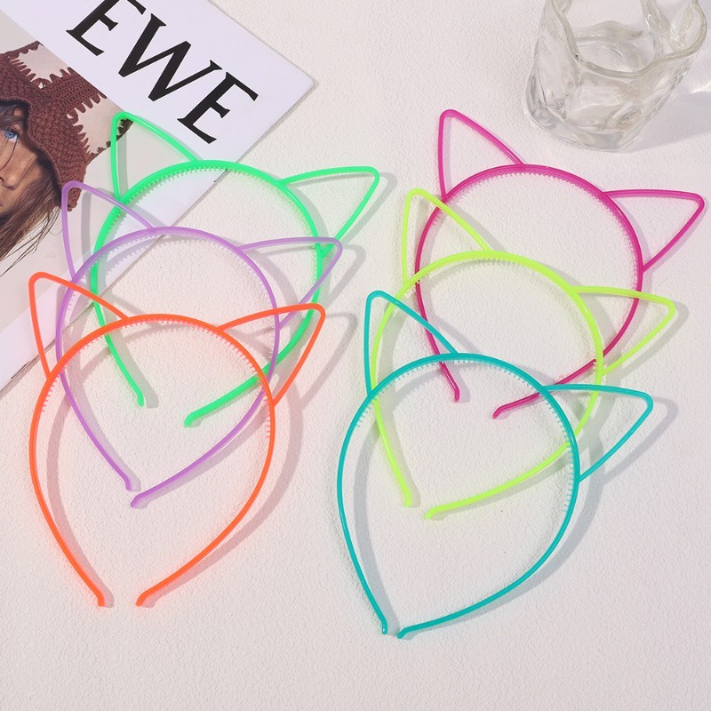 Băng đô tai mèo phát sáng đàn hồi phát sáng trong bóng tối vòng cài tóc đầy màu sắc cho trẻ em gái sinh nhật ngày lễ trang trí tiệc mũ nón phụ kiện tóc