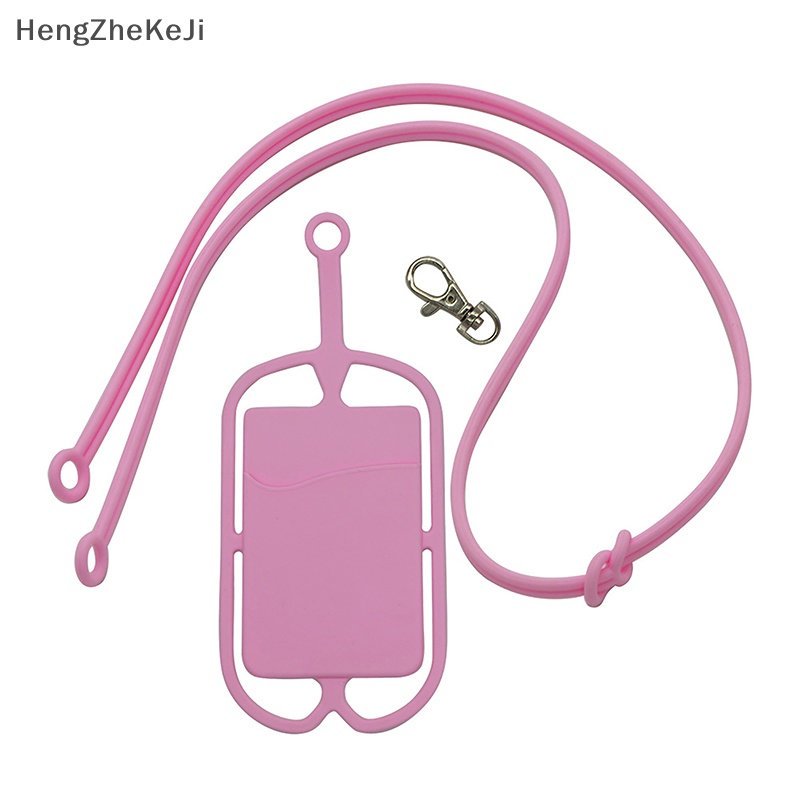 Khai thác điện thoại với kẹp dây buộc điện thoại silicone vòng cổ có id và thẻ tín dụng hhe